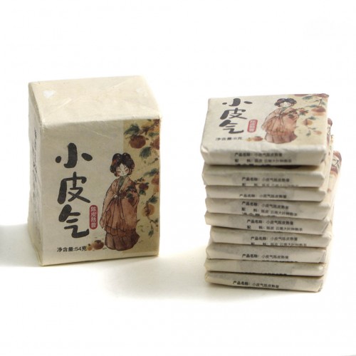 Мини Плитка "Шу Пуэр с Цедрой Мандарина" (Шу Чен Пи) Упаковка 9 шт.