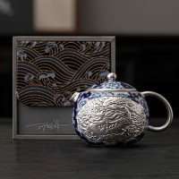 Чайник с напылением серебра "Дракон и Феникс"
