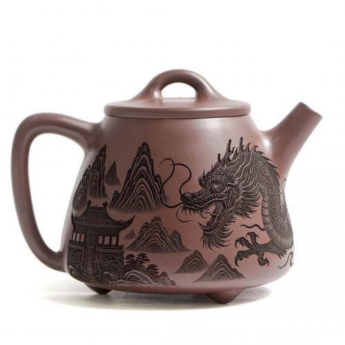 Чайник Гао Ши Пяо (Цзы Ша) "Дракон Меж Небом и Землей"