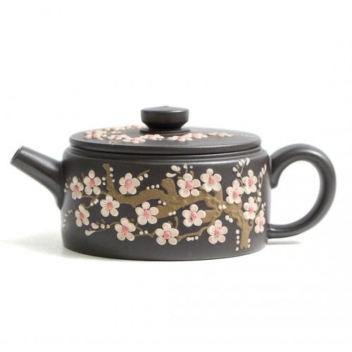 Чайник Хань Ва Ху (Хэй Чжу Ни) "Цветущая Слива" Термохром