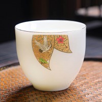 Пиала Нефритовый Фарфор "Журавль"