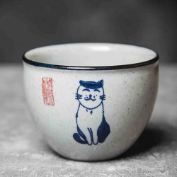 Пиала Грубая Керамика "Кот №2"