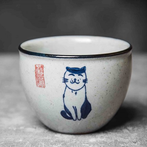 Пиала Грубая Керамика "Кот №2"