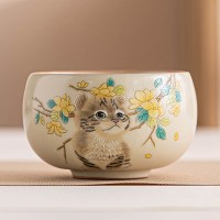 Пиала Жу Яо "Котенок среди Цветов №1"