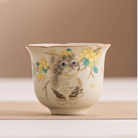 Пиала Жу Яо "Котенок среди Цветов №2" Пиала Жу Яо "Котенок среди Цветов №2"