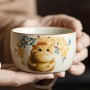 Пиала Жу Яо "Упитанный Кот в Цветах Магнолии"