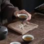Полотенце для чайной церемонии Льняное 28х28 "Цветущая Слива" Бежевое